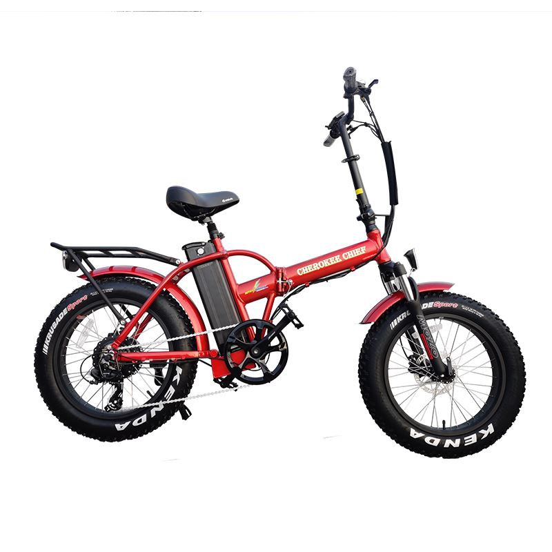 Red fat tire electric bike